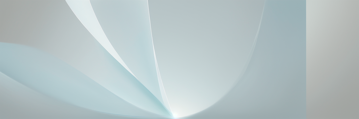 Rising abstract number forms dissolving upward with soft light trails and a faded magnifier silhouette